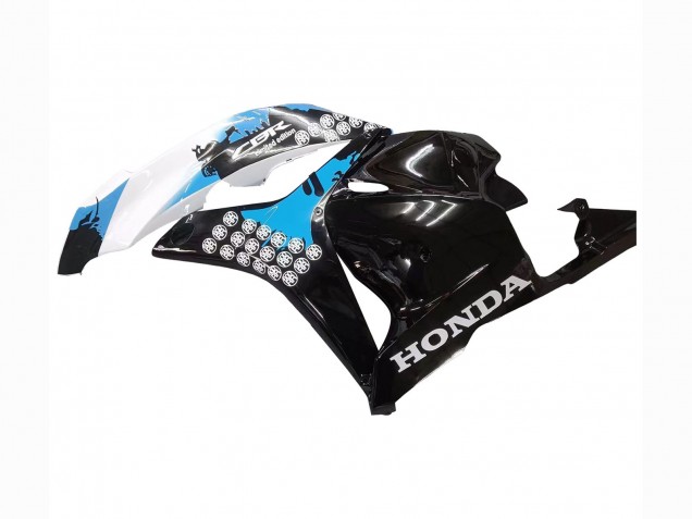 2009-2012 Honda CBR600RR Motorcycle Fairings Kit - White Blue Glossy Black UK Manufacturers
