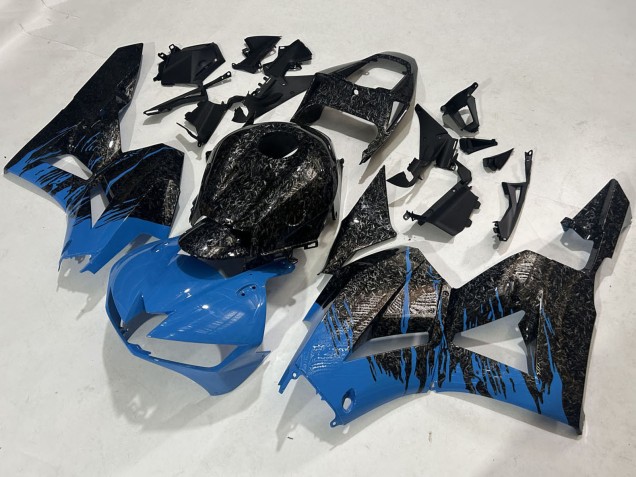 2009-2012 Honda CBR600RR Motorcycle Fairings - Black Forged Carbon Fiber Blue UK Manufacturers
