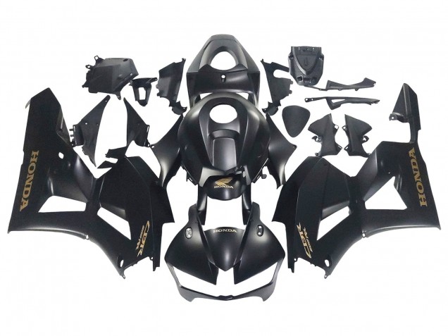 2013-2023 Honda CBR600RR Motorcycle Fairings - Matte Black Gold Decals UK Manufacturers