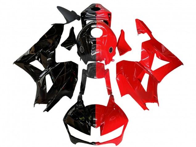 2013-2023 Honda CBR600RR Motorcycle Fairings - Glossy Black Red Split UK Manufacturers