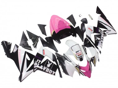 2004-2005 Kawasaki ZX10R Motorcycle Fairings - Black Pink White Playboy Motul UK Manufacturers