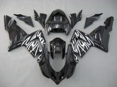 2004-2005 Kawasaki ZX10R Motorcycle Fairings - Black White UK Manufacturers