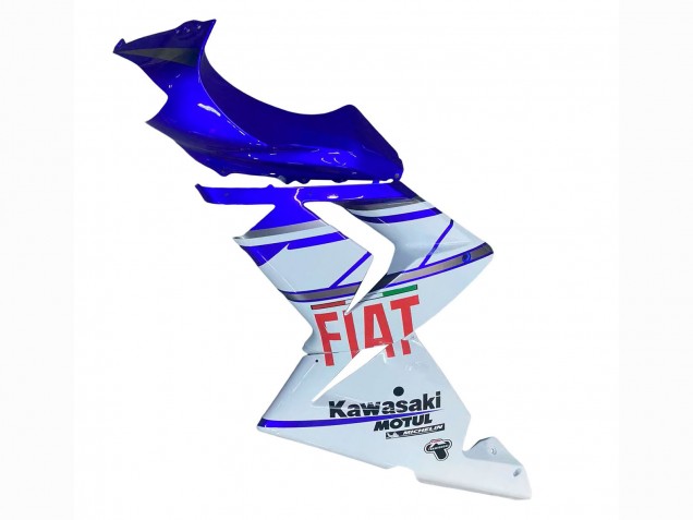 2004-2005 Kawasaki ZX10R Motorcycle Fairings - Glossy Blue White Fiat Motul UK Manufacturers