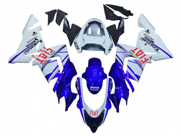 2004-2005 Kawasaki ZX10R Motorcycle Fairings - Glossy Blue White Fiat Motul UK Manufacturers