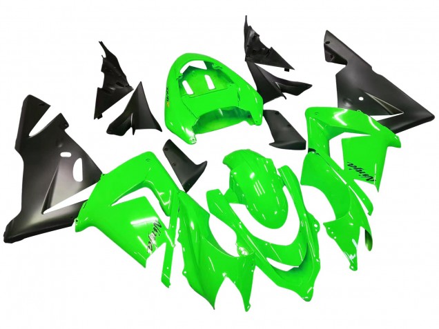 2004-2005 Kawasaki ZX10R Motorcycle Fairings - Green Black Ninja UK Manufacturers