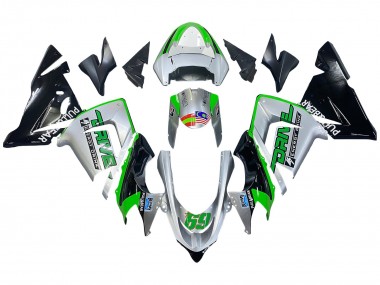 2004-2005 Kawasaki ZX10R Motorcycle Fairings - Green Silver Black 69 UK Manufacturers