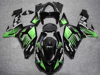 2006-2007 Kawasaki ZX10R Motorcycle Fairings - Glossy Black Green UK Manufacturers