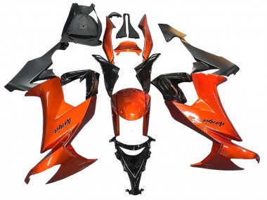 2008-2010 Kawasaki ZX10R Motorcycle Fairings - Burnt Orange Black UK Manufacturers