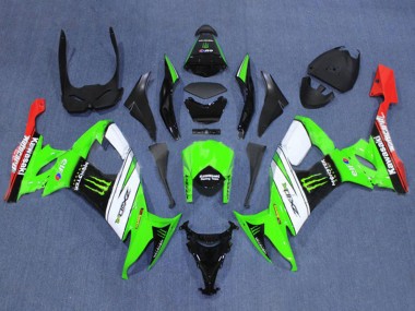 2008-2010 Kawasaki ZX10R Motorcycle Fairings - Green White Red Black Monster UK Manufacturers