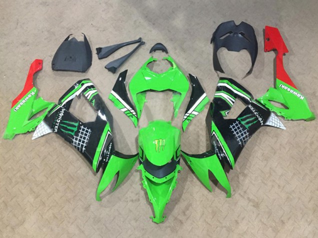 2008-2010 Kawasaki ZX10R Motorcycle Fairings - Green White Black Red Monster UK Manufacturers