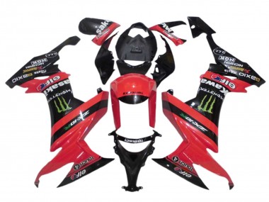 2008-2010 Kawasaki ZX10R Motorcycle Fairings - Red Black Green Monster Elf 27 UK Manufacturers