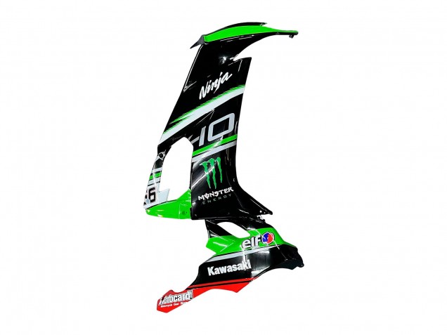 2008-2010 Kawasaki ZX10R Motorcycle Fairings - Green White Red Black Monster Elf 66 UK Manufacturers