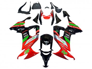 2008-2010 Kawasaki ZX10R Motorcycle Fairings - Red Green Black UK Manufacturers