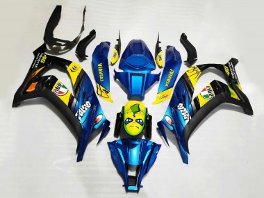 2008-2010 Kawasaki ZX10R Motorcycle Fairings - Blue Yellow Black Shark UK Manufacturers