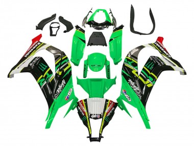 2011-2015 Kawasaki ZX10R Motorcycle Fairings - Green Yellow Black White Elf Monster UK Manufacturers