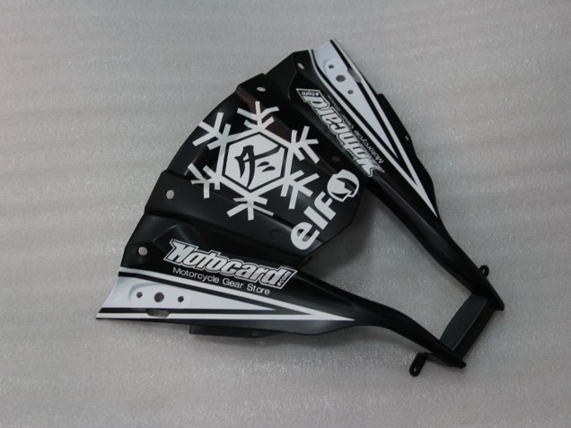 2011-2015 Kawasaki ZX10R Motorcycle Fairings - Glossy Black White Elf Snow Decal UK Manufacturers