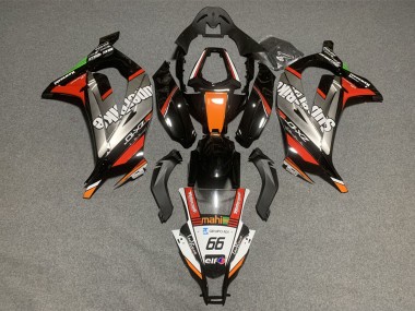 2011-2015 Kawasaki ZX10R Motorcycle Fairings - White Orange Black Mahi Elf 66 Superbike UK Manufacturers