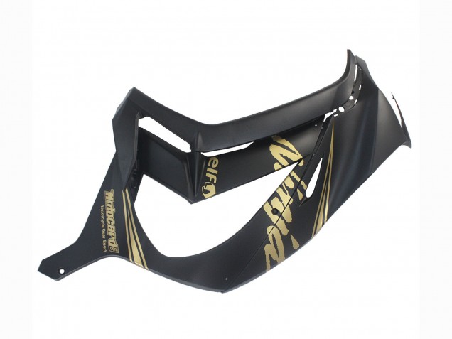 2011-2015 Kawasaki ZX10R Motorcycle Fairings - Matte Black Gold Snow Elf UK Manufacturers