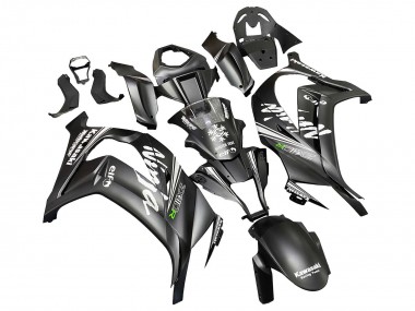 2011-2015 Kawasaki ZX10R Motorcycle Fairings - Matte Black Green Elf UK Manufacturers
