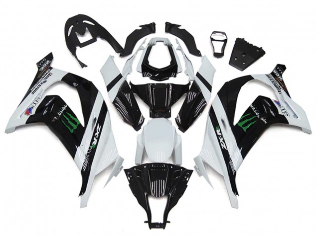 2011-2015 Kawasaki ZX10R Motorcycle Fairings - White Glossy Black Green Monster UK Manufacturers