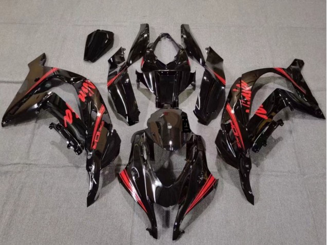 2016-2020 Kawasaki ZX10R Motorcycle Fairings - Glossy Black Red UK Manufacturers