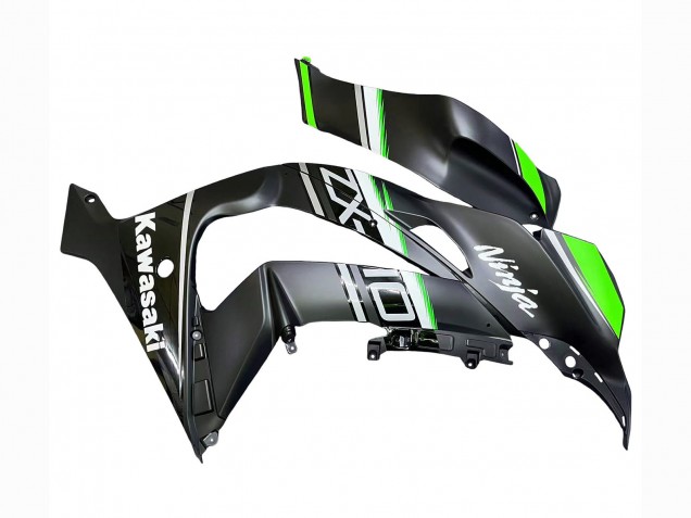 2016-2020 Kawasaki ZX10R Motorcycle Fairings - Matte Black Green White Ninja UK Manufacturers