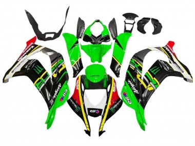 2016-2020 Kawasaki ZX10R Motorcycle Fairings - Green Yellow Red Black Elf Monster UK Manufacturers