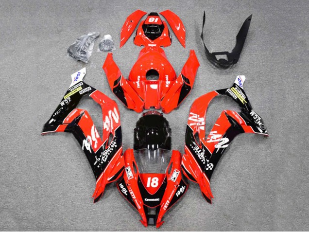 2016-2020 Kawasaki ZX10R Motorcycle Fairings - Red Glossy Black White Monster 18 UK Manufacturers