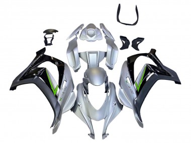 2016-2020 Kawasaki ZX10R Motorcycle Fairing - Silver Green Black UK Manufacturers