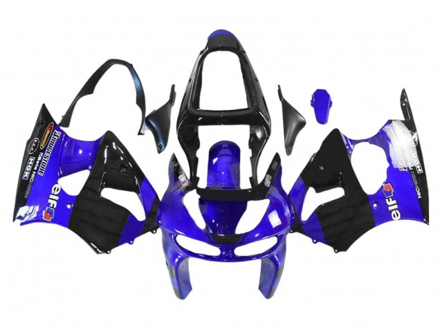 1998-1999 Kawasaki ZX6R Motorcycle Fairings - Blue Glossy Black Elf Bridgestone UK Manufacturers
