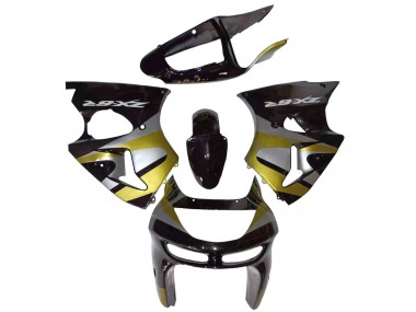 1998-1999 Kawasaki ZX6R Motorcycle Fairings - Glossy Black Silver Yellow UK Manufacturers