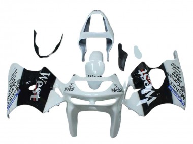 1998-1999 Kawasaki ZX6R Motorcycle Fairings - White Black West Mobil UK Manufacturers