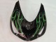 2006-2011 Kawasaki ZX14R ZZR1400 Motorcycle Fairing - Glossy Black Green Flame UK Manufacturers