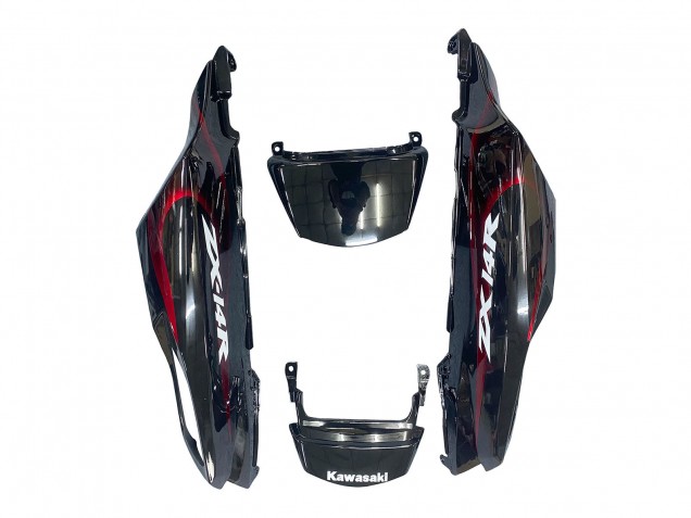 2006-2011 Kawasaki ZX14R ZZR1400 Motorcycle Fairing Kits - Glossy Black Red Flame UK Manufacturers