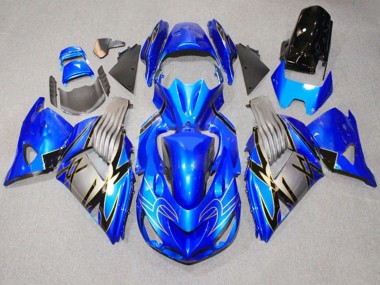 2006-2011 Kawasaki ZX14R ZZR1400 Motorcycle Fairings - Blue Grey UK Manufacturers
