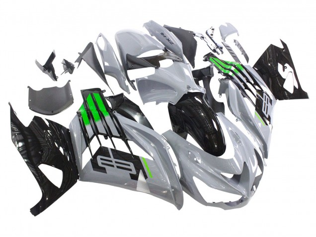 2012-2024 Kawasaki ZX14R ZZR1400 Motorcycle Fairings - Grey Green Black UK Manufacturers