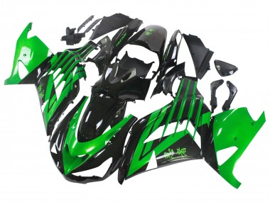 2012-2024 Kawasaki ZX14R ZZR1400 Motorcycle Fairing Kits - Green Glossy Black UK Manufacturers