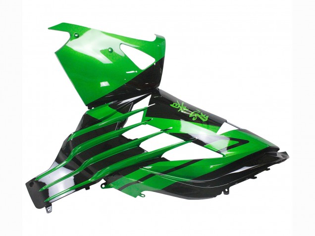 2012-2024 Kawasaki ZX14R ZZR1400 Motorcycle Fairing Kits - Green Glossy Black UK Manufacturers