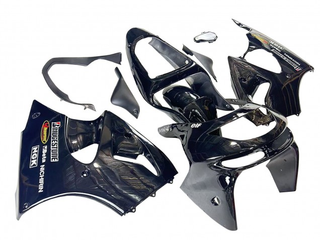 1998-1999 Kawasaki ZX6R Motorcycle Fairings - Glossy Black Yellow Elf Bridgestone UK Manufacturers