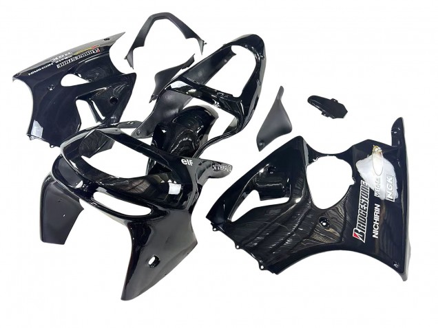 1998-1999 Kawasaki ZX6R Motorcycle Fairings - Glossy Black Yellow Elf Bridgestone UK Manufacturers