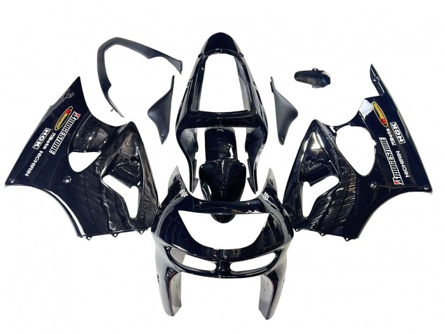 1998-1999 Kawasaki ZX6R Motorcycle Fairings - Glossy Black Yellow Elf Bridgestone UK Manufacturers