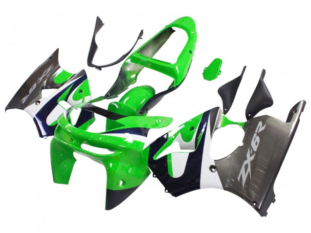 1998-1999 Kawasaki ZX6R Motorcycle Fairings - Green White Dark Blue Silver UK Manufacturers