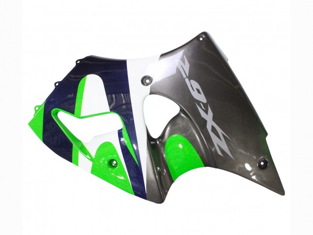 1998-1999 Kawasaki ZX6R Motorcycle Fairings - Green White Dark Blue Silver UK Manufacturers