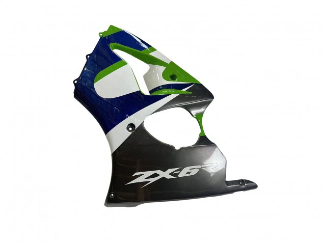 1998-1999 Kawasaki ZX6R Motorcycle Fairings - Green White Blue Silver Glossy Black UK Manufacturers