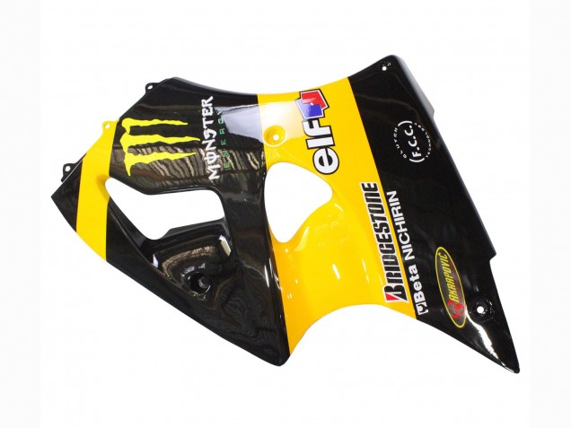 1998-1999 Kawasaki ZX6R Motorcycle Fairings - Yellow Black Monster Elf Bridgestone UK Manufacturers