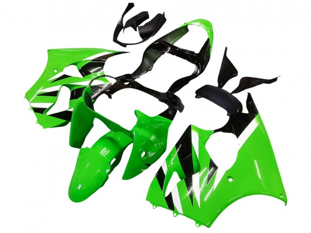 2000-2002 Kawasaki ZX6R Motorcycle Fairings - Green White Black UK Manufacturers