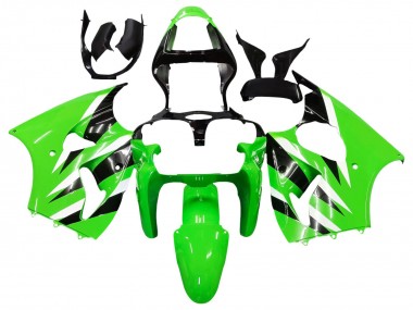 2000-2002 Kawasaki ZX6R Motorcycle Fairings - Green White Black UK Manufacturers
