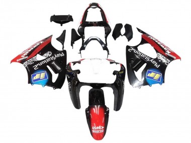 2000-2002 Kawasaki ZX6R Motorcycle Fairings - Glossy Black Red Blue Red PlayStation 2 UK Manufacturers