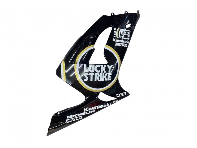 2003-2004 Kawasaki ZX6R Motorcycle Fairings - Glossy Black White Motul Lucky Strike UK Manufacturers