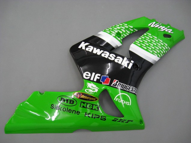 2003-2004 Kawasaki ZX6R Motorcycle Fairings - Green White Black Elf Bridgestone UK Manufacturers